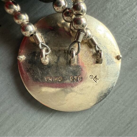 Silpada Black Lava Rock Hammered 925 Sterling Silver Bracelet - Picture 4 of 6